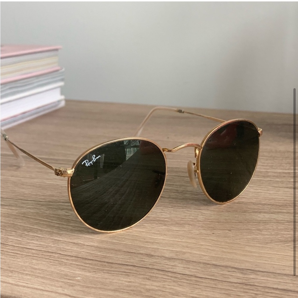 Round Ray Bans gold metal